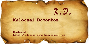 Kalocsai Domonkos névjegykártya